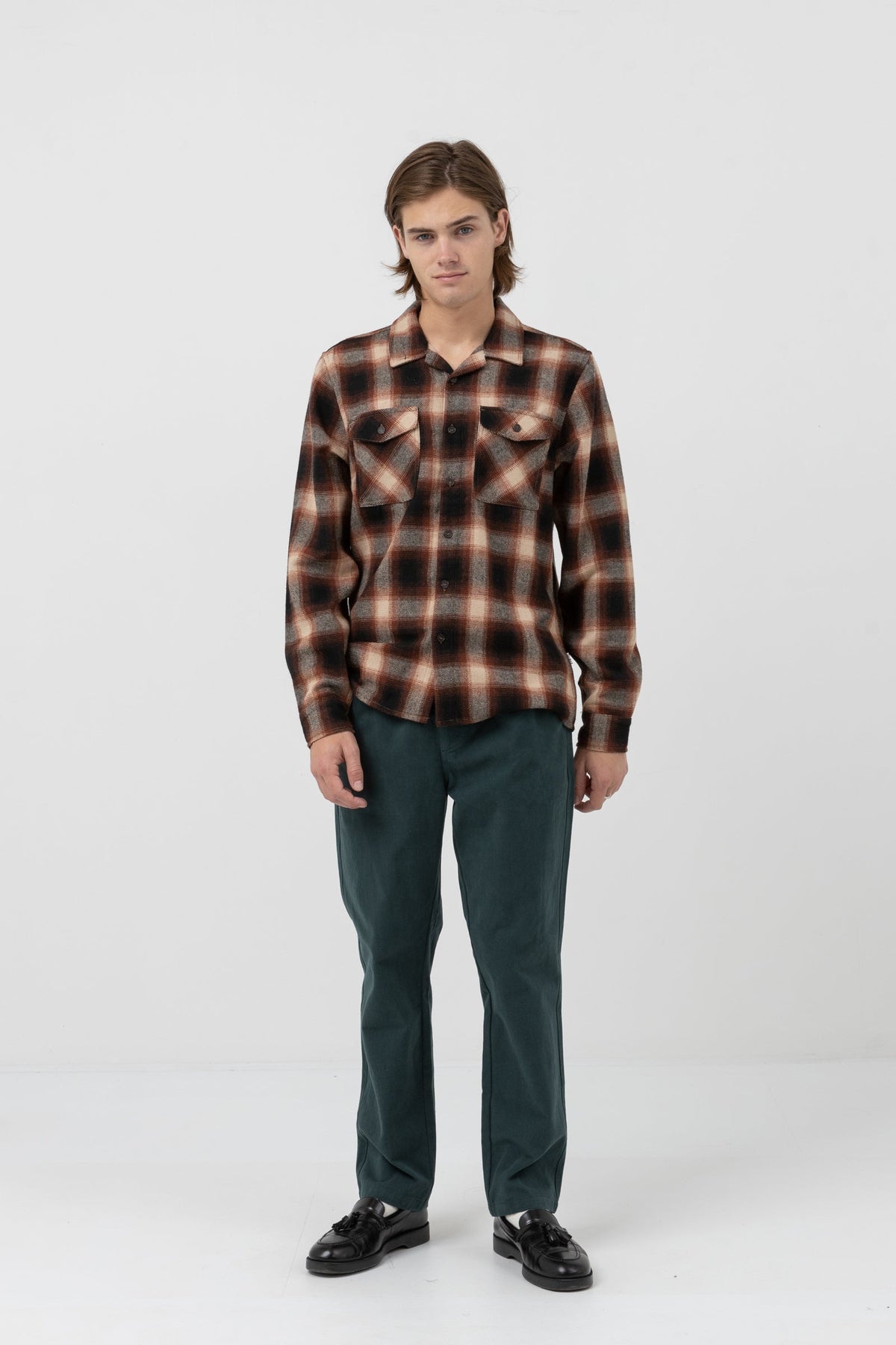 Plaid Ls Flannel - Rust