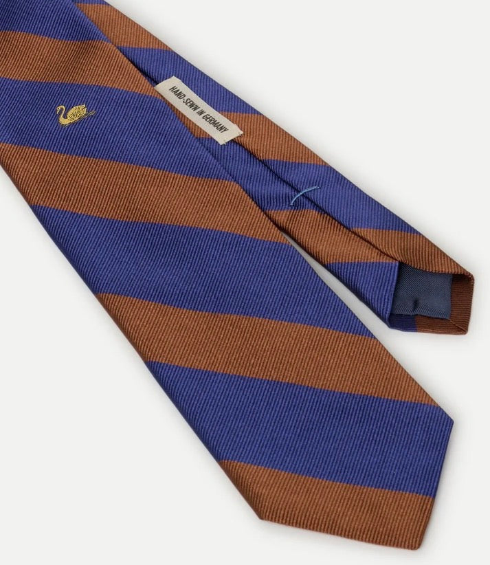 Silk Tie – Swan - Teak