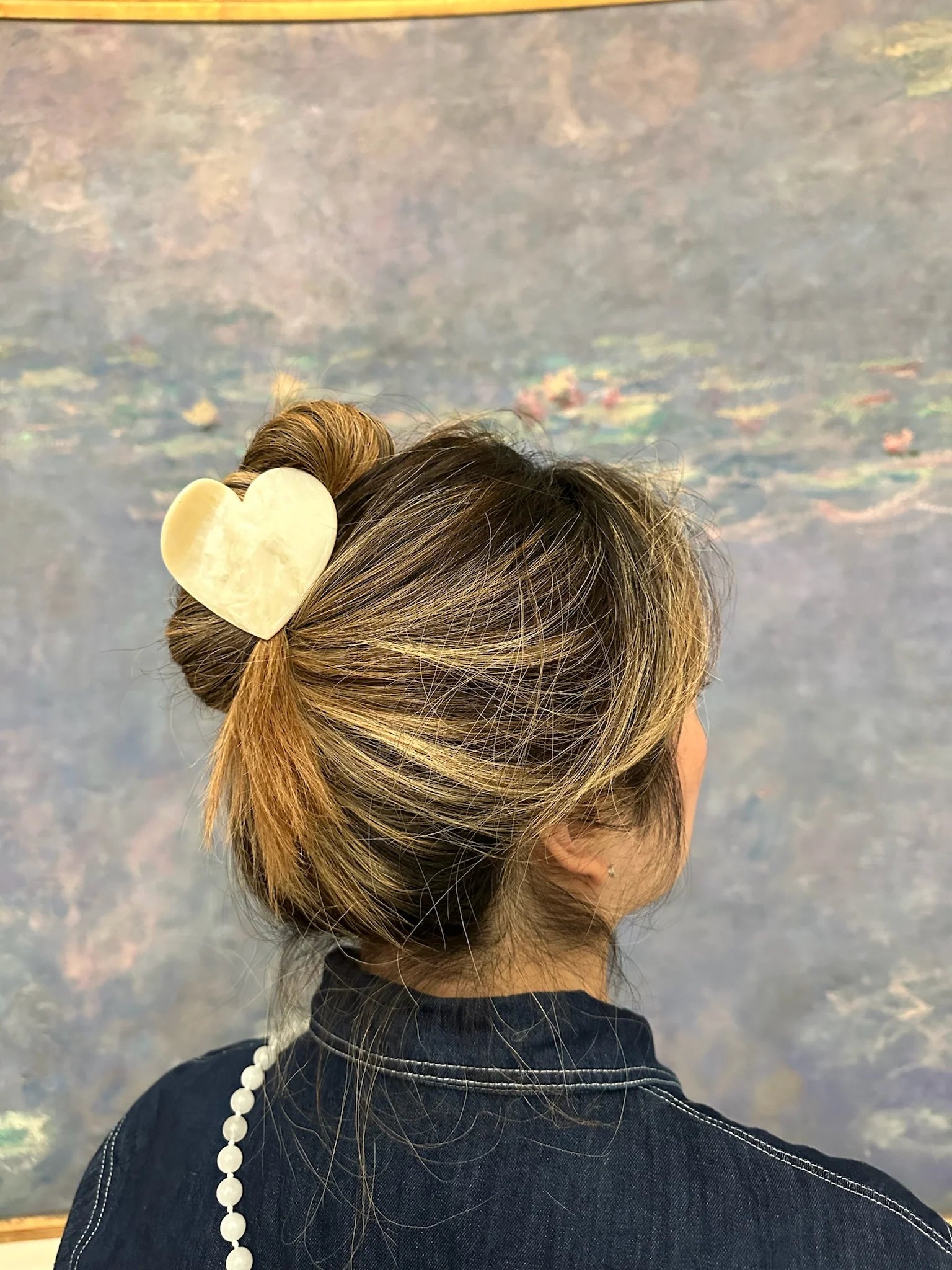 Heart Acetate Claw Hair Clip | Eco-Friendly Cream