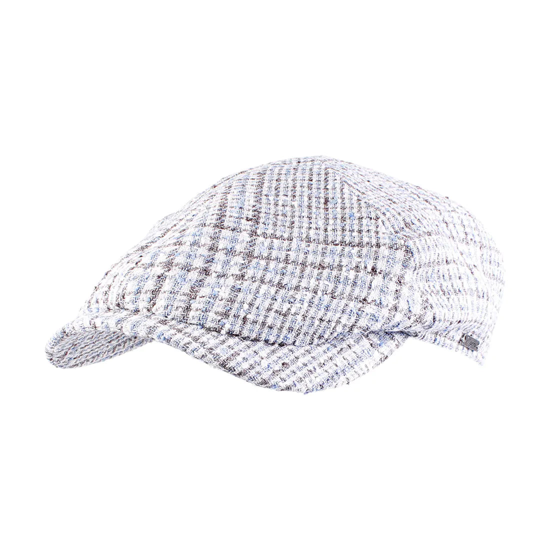 Newsboy Slim Cap in Soft, Rustic Chheck - Light Blue