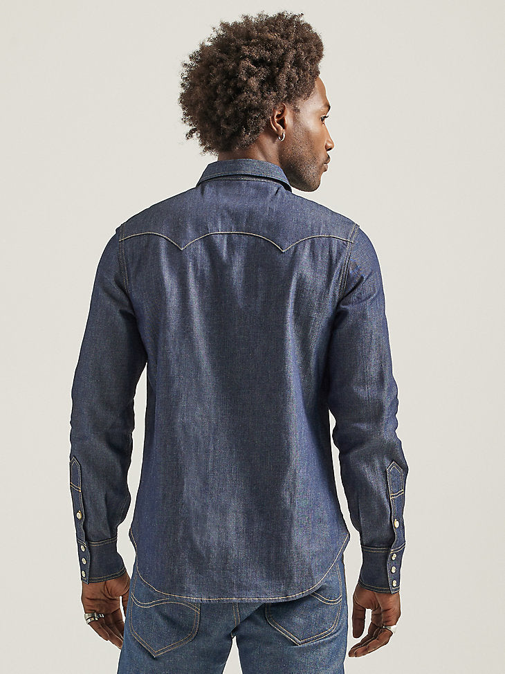 MEN'S LEE 101 WESTERN SHIRT IN DRY (DARK INDIGO)