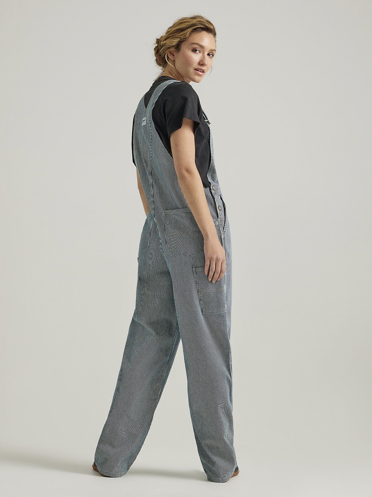 WOMEN'S BIB OVERALL IN RAILROAD STRIPE