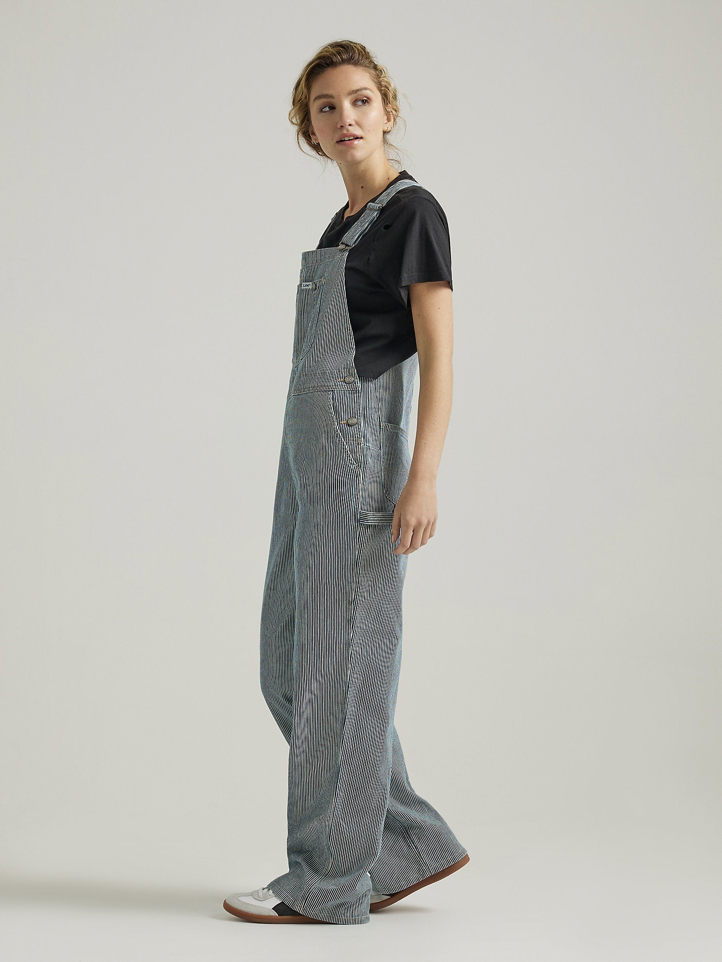 WOMEN'S BIB OVERALL IN RAILROAD STRIPE