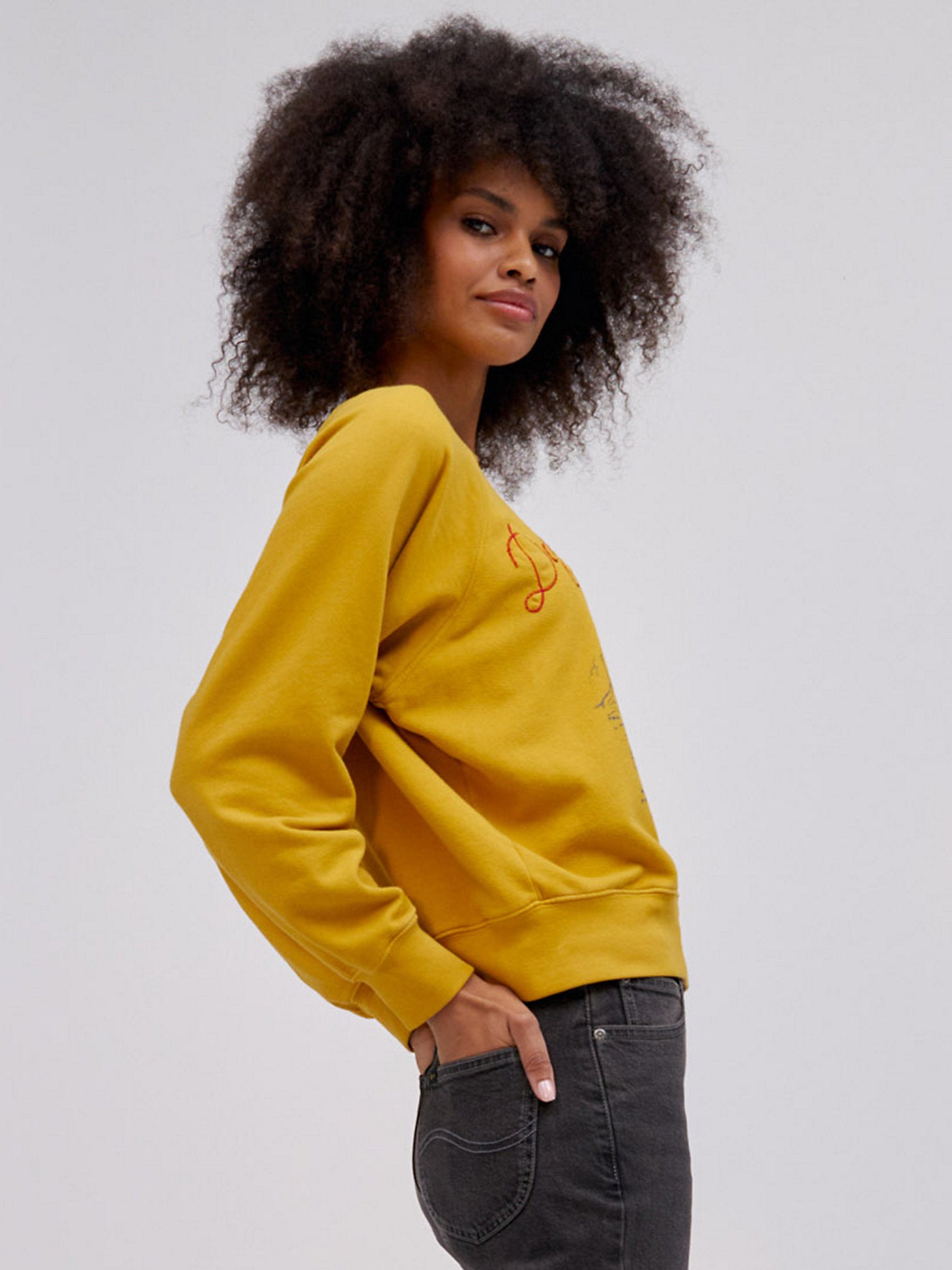 WOMEN'S LEE X DAYDREAMER WESTERN RAGLAN CREW SWEATSHIRT IN GOLDEN DAZE