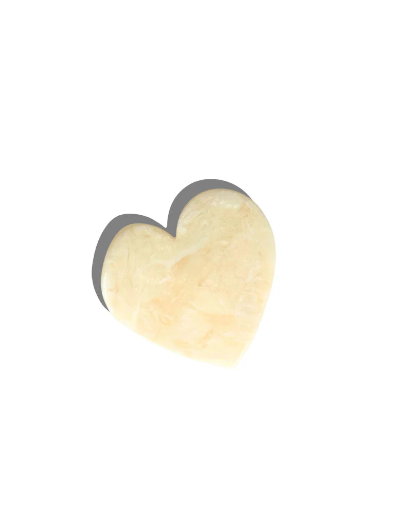 Heart Acetate Claw Hair Clip | Eco-Friendly Cream