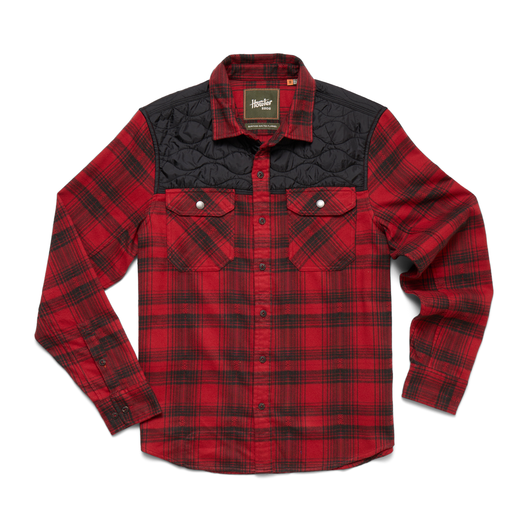 Quintana Quilted Flannel - Big Barrett Plaid: Brick Red