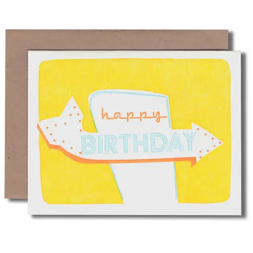 Signage Yellow Bday - Birthday Card
