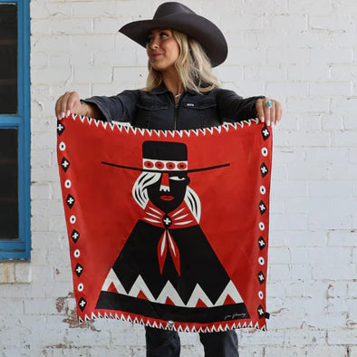 GIRL WITH THE WIDE BRIMMED HAT - SILK SCARF