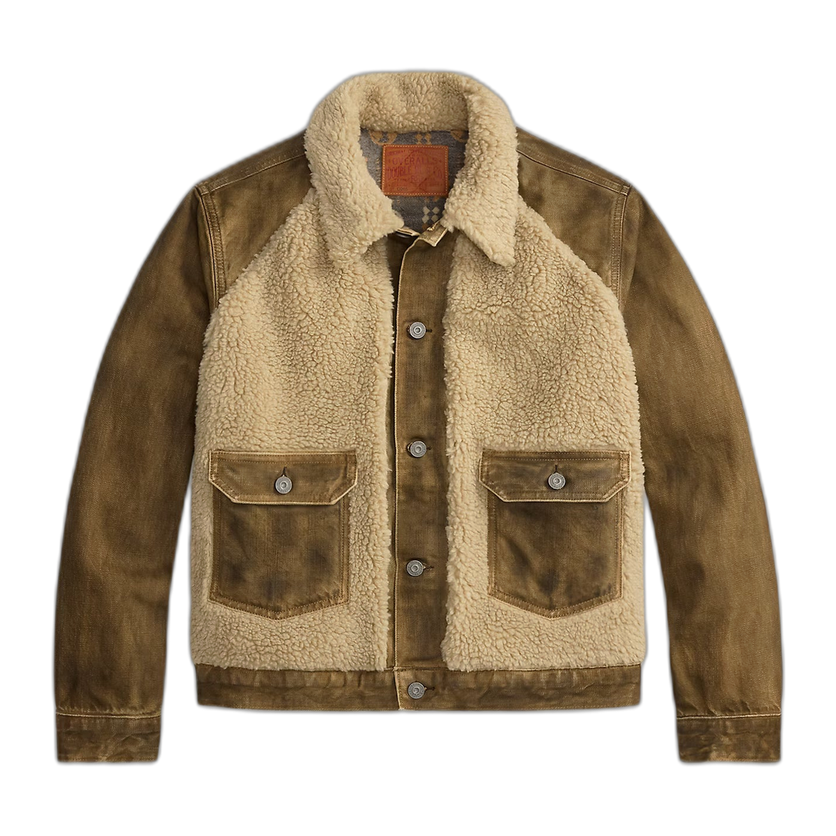 RRL Fleece Panel Denim Trucker Jacket