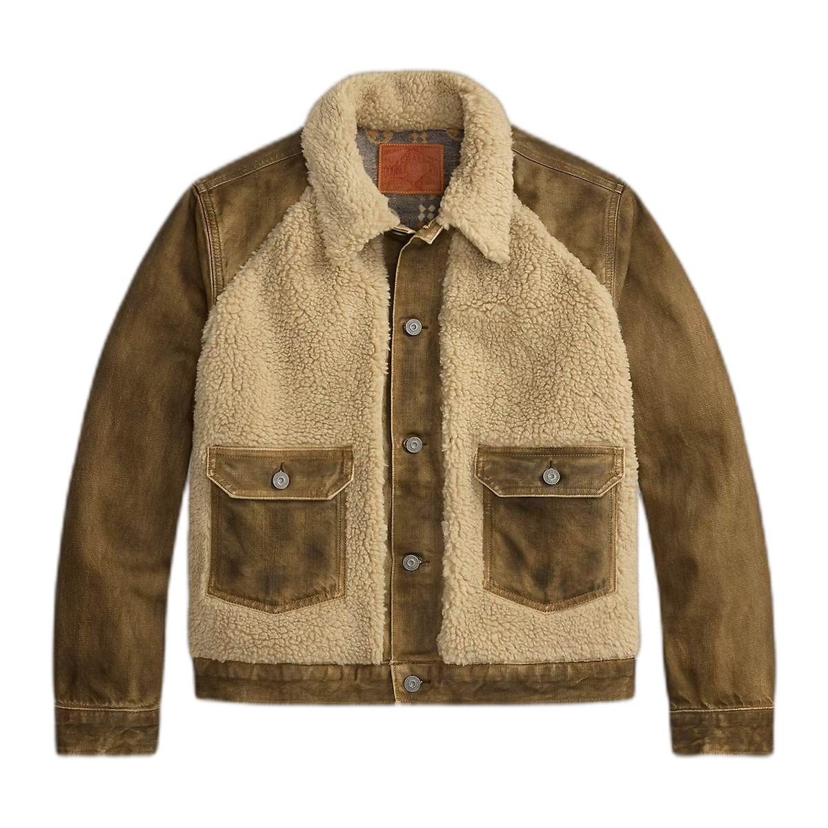 RRL Fleece Panel Denim Trucker Jacket