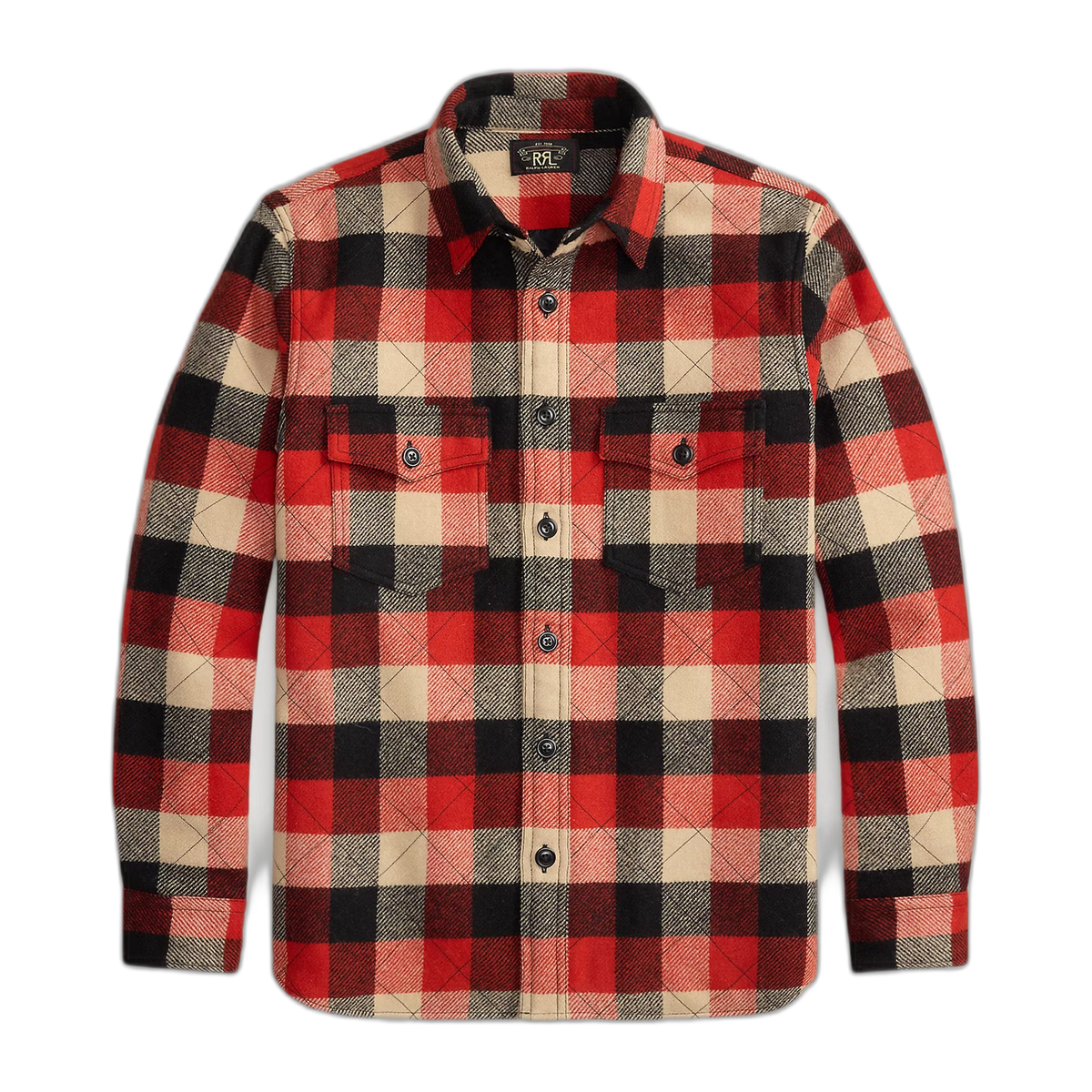 RRL Quilted Plaid Wool Overshirt
