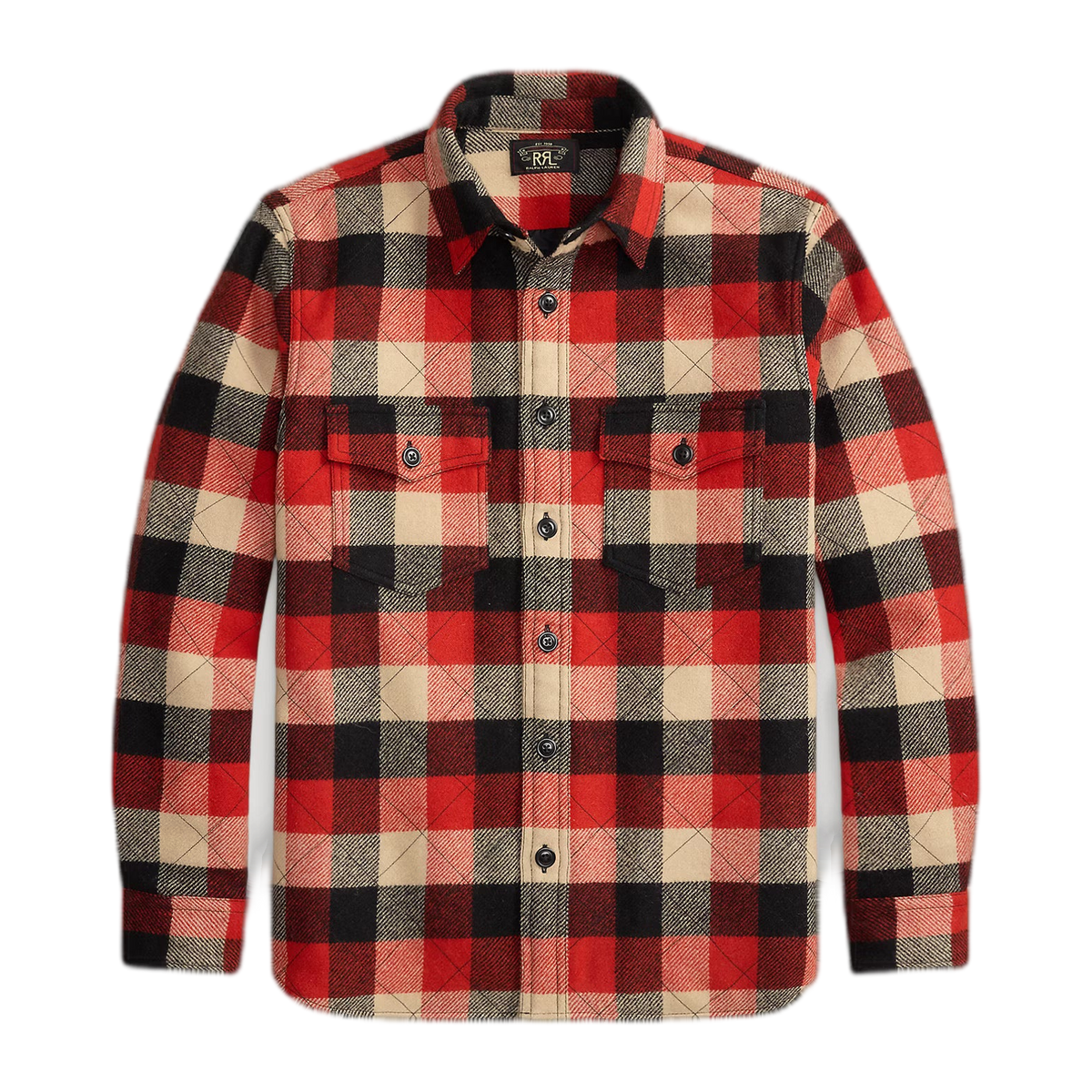 RRL Quilted Plaid Wool Overshirt