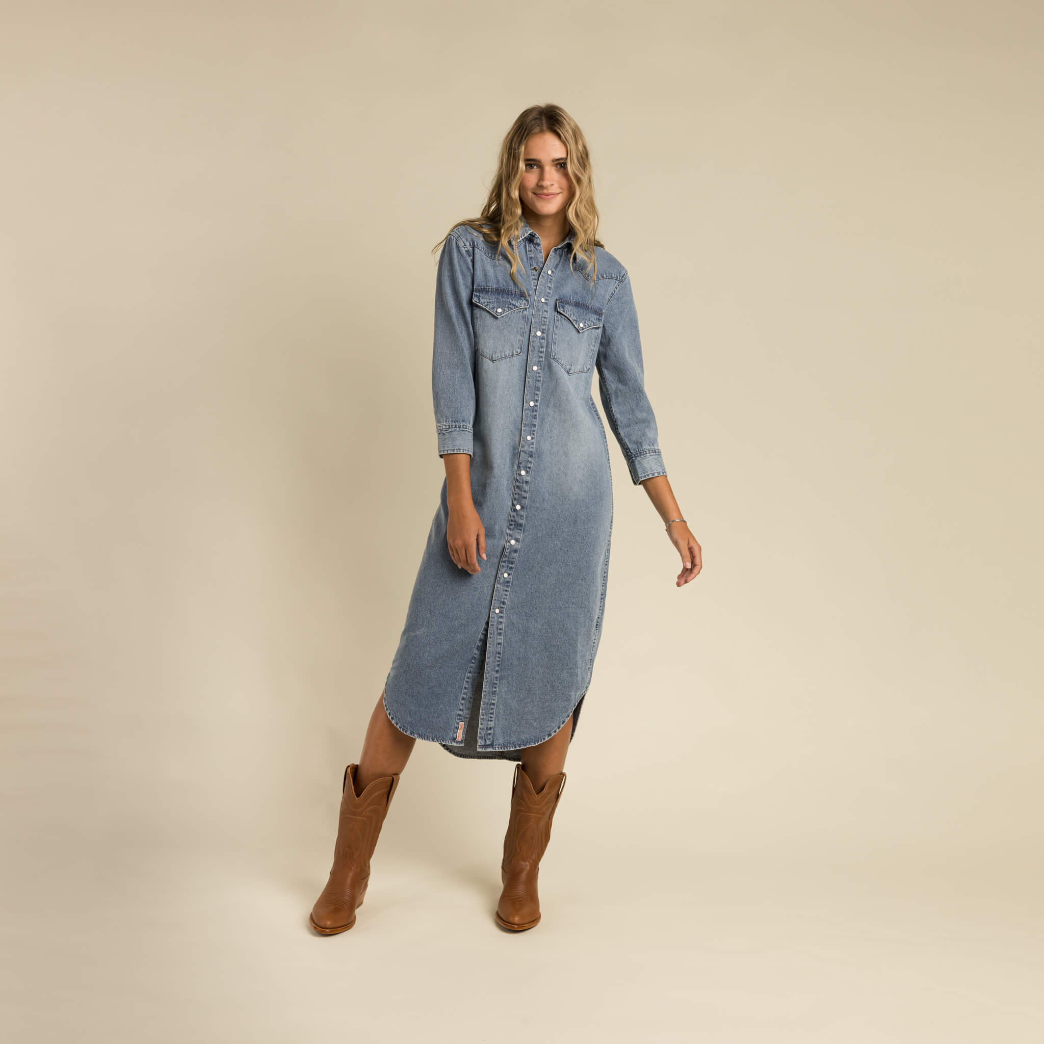 THE ANNIE PEARL SNAP SHIRTDRESS