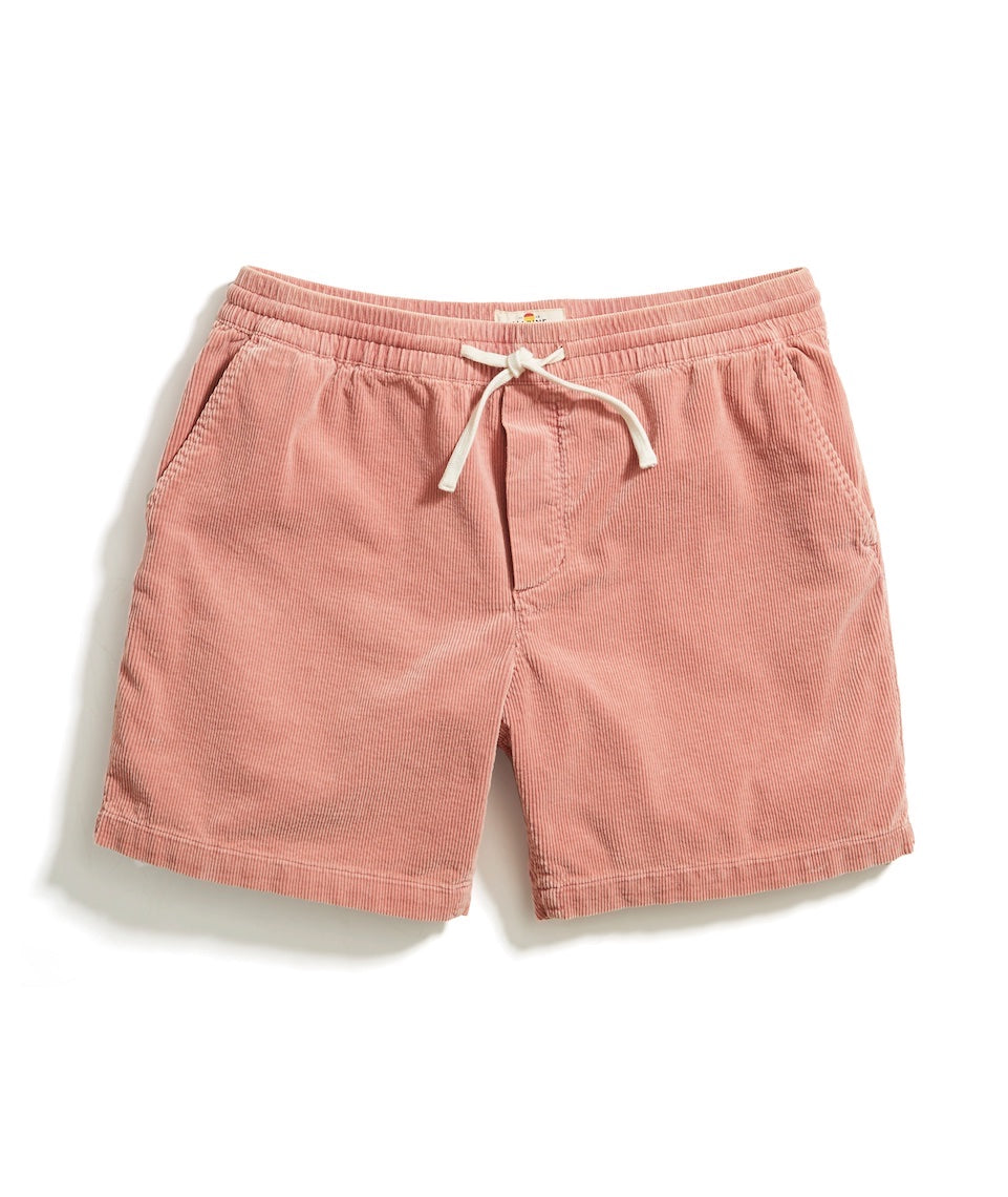 6" Saturday Cord Short in Dusty Coral