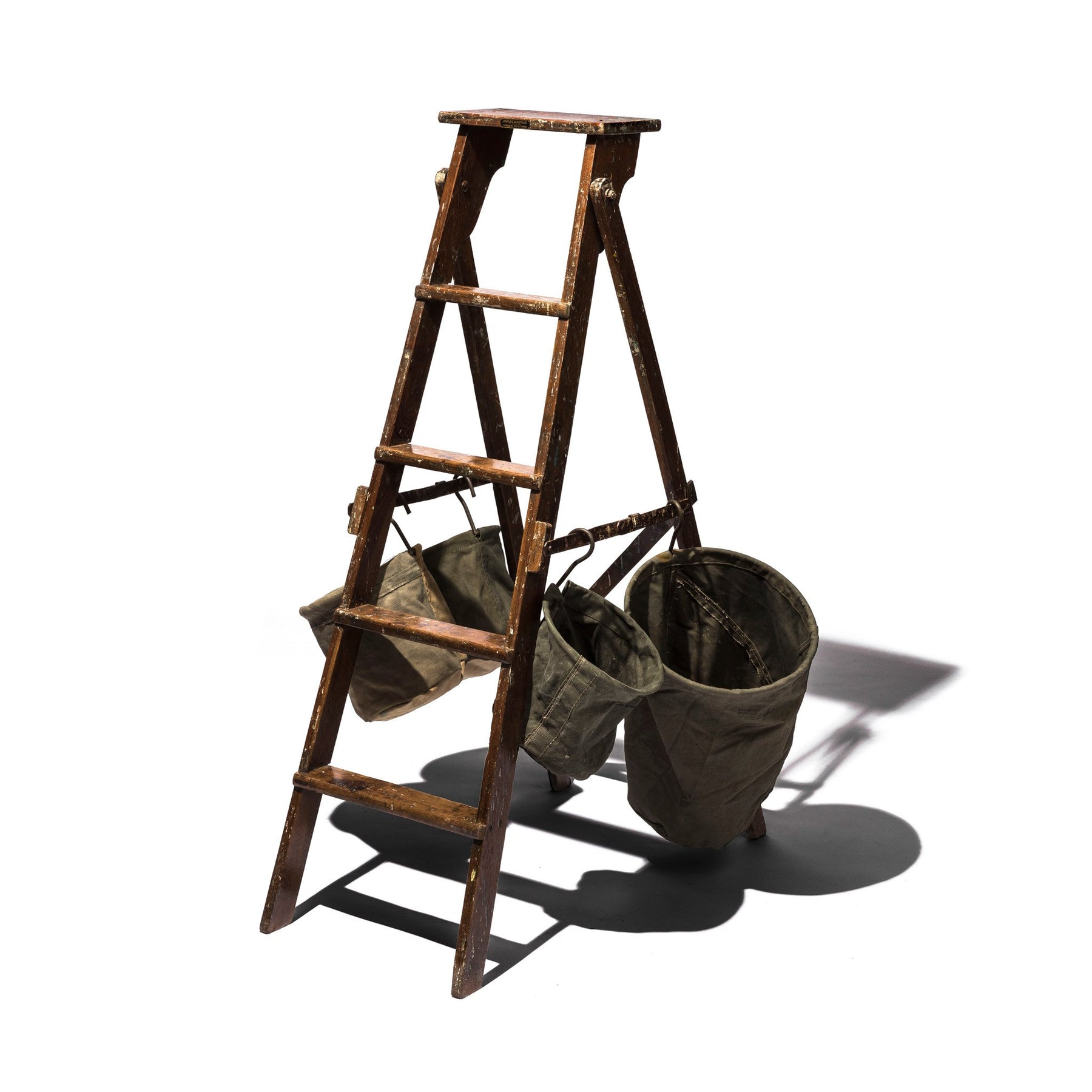 VINTAGE TENT FABRIC HOOK BASKET