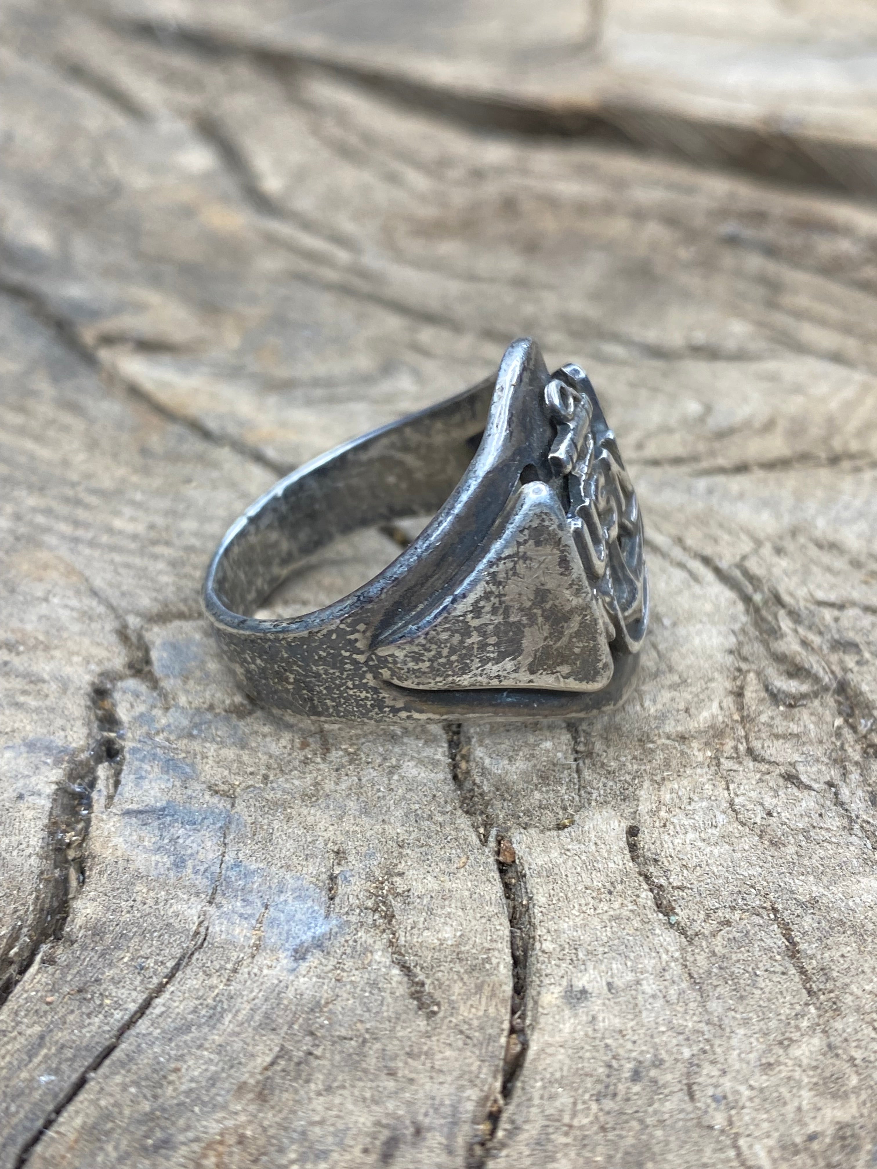 Vintage Sterling Silver USN Signet Ring - Size 11