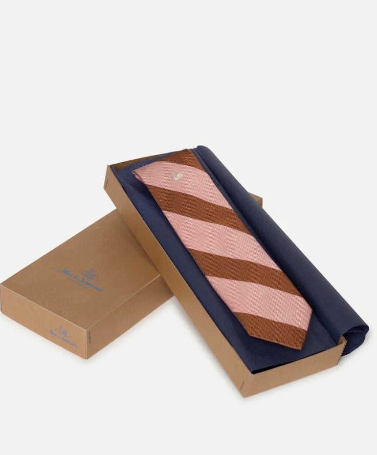 Silk Tie – Swan Drift - Rosewood