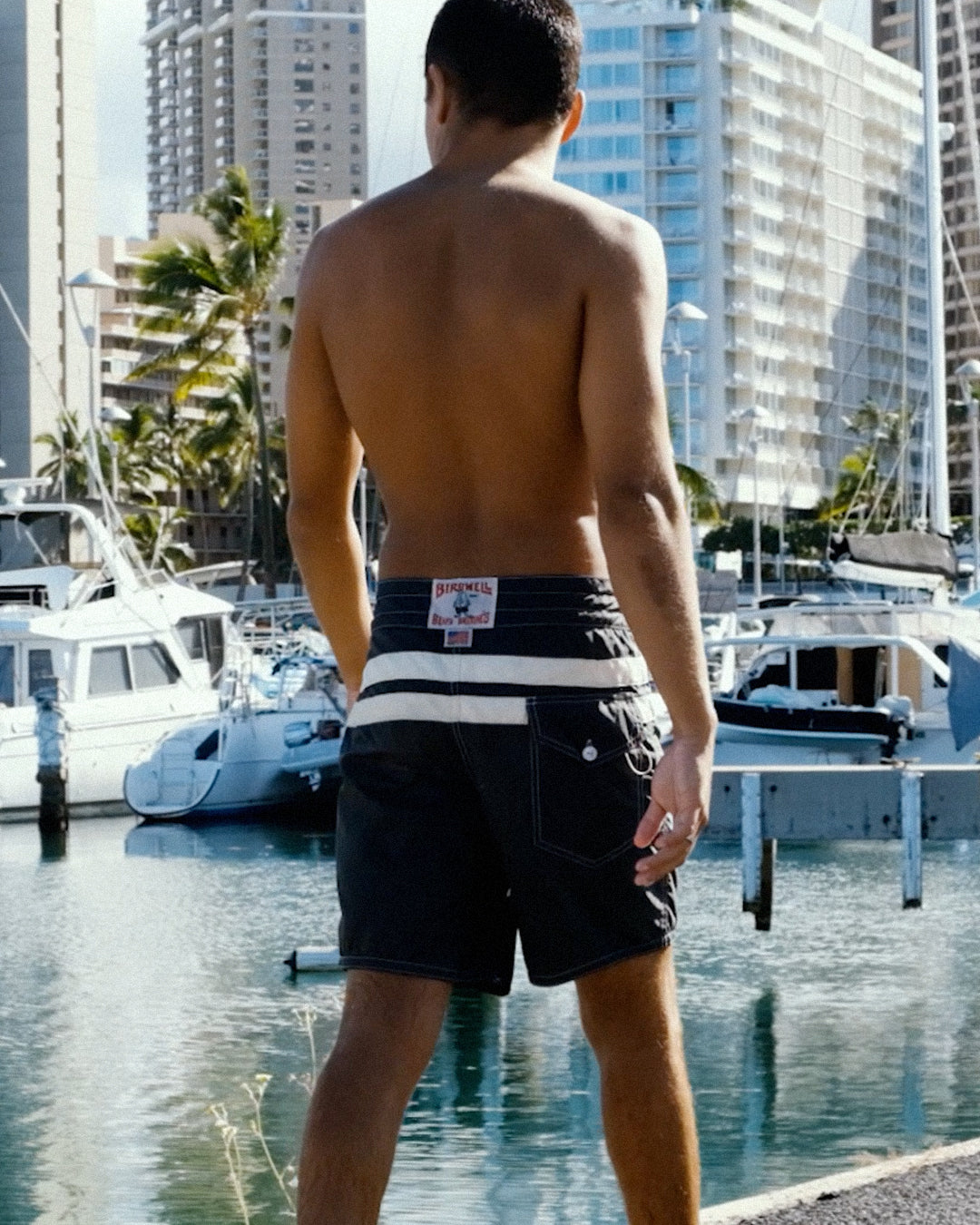 300 Boardshorts-Comp Stripe Asphalt