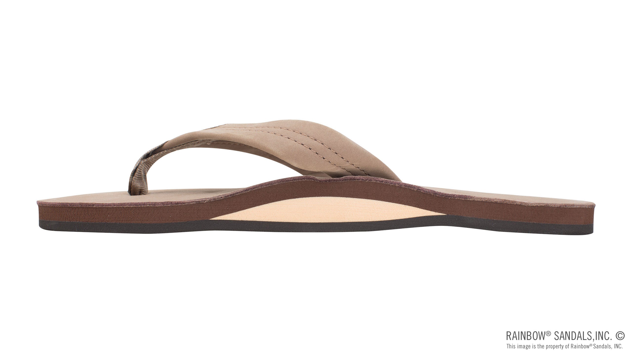 Single Layer Premier Leather with Arch Support 1" Strap - Dark Brown