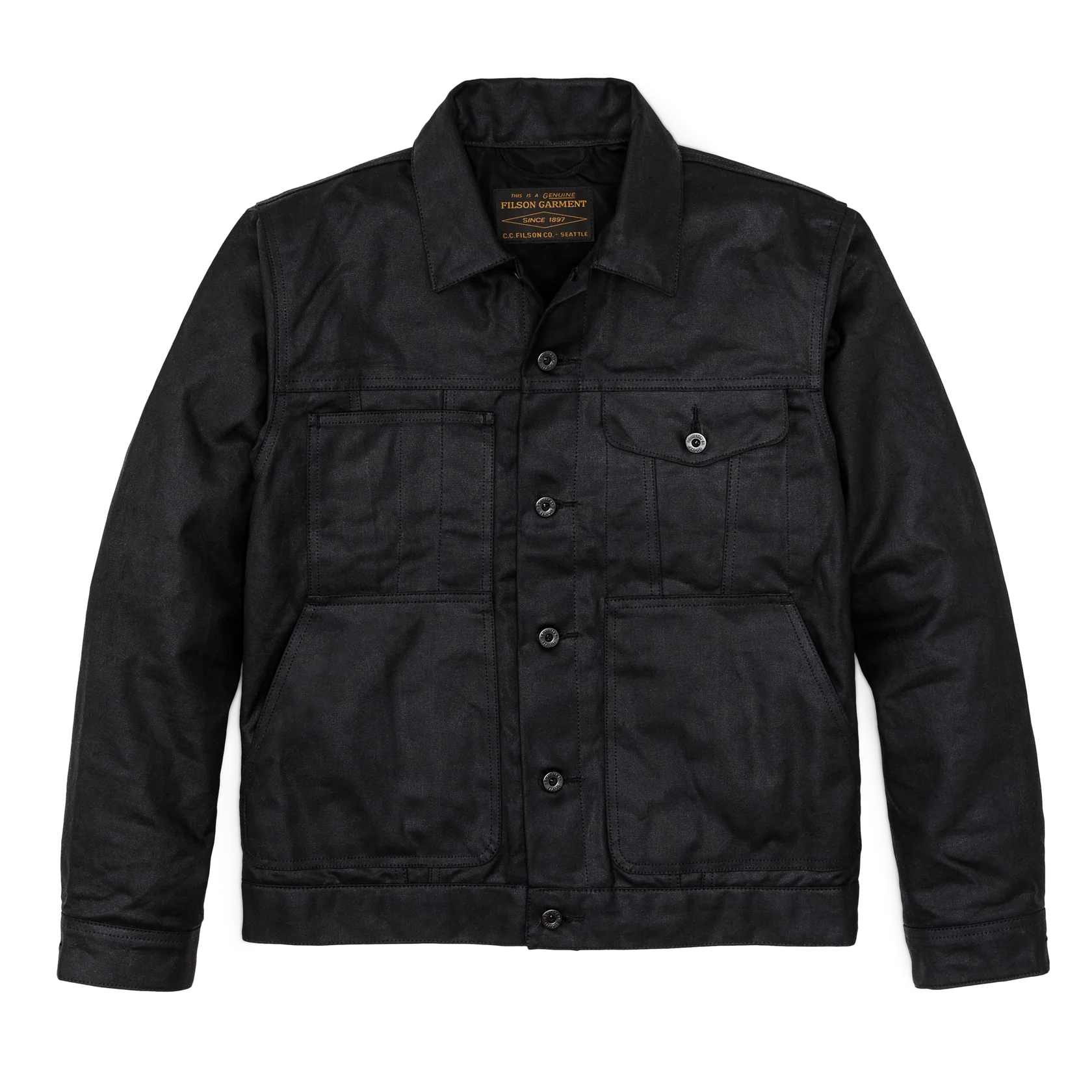 TIN CLOTH SHORT LINED CRUISER JACKET - BLACK
