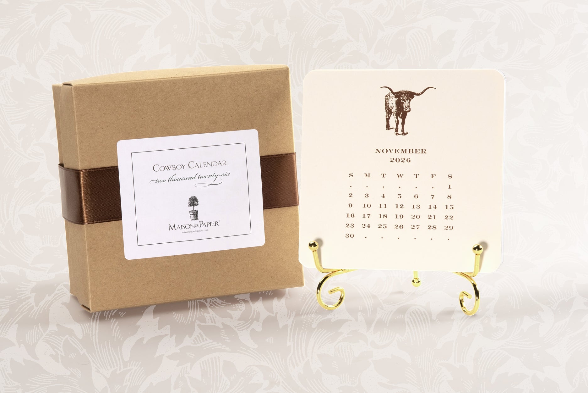 2026 Cowboy Calendar with Easel