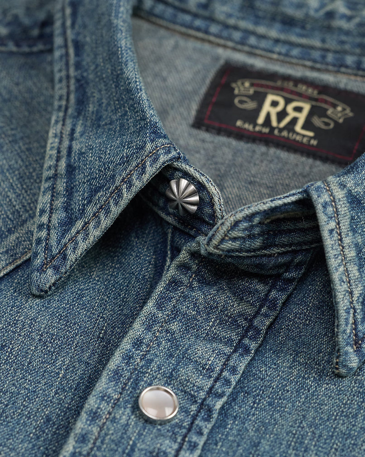 RRL Slim Fit Denim Western Shirt