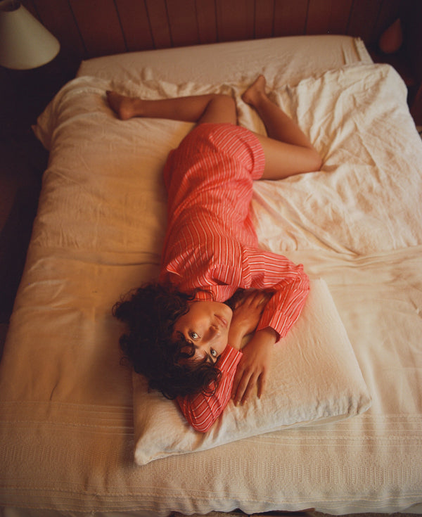 Biarritz Stripe Pajama Short - Red