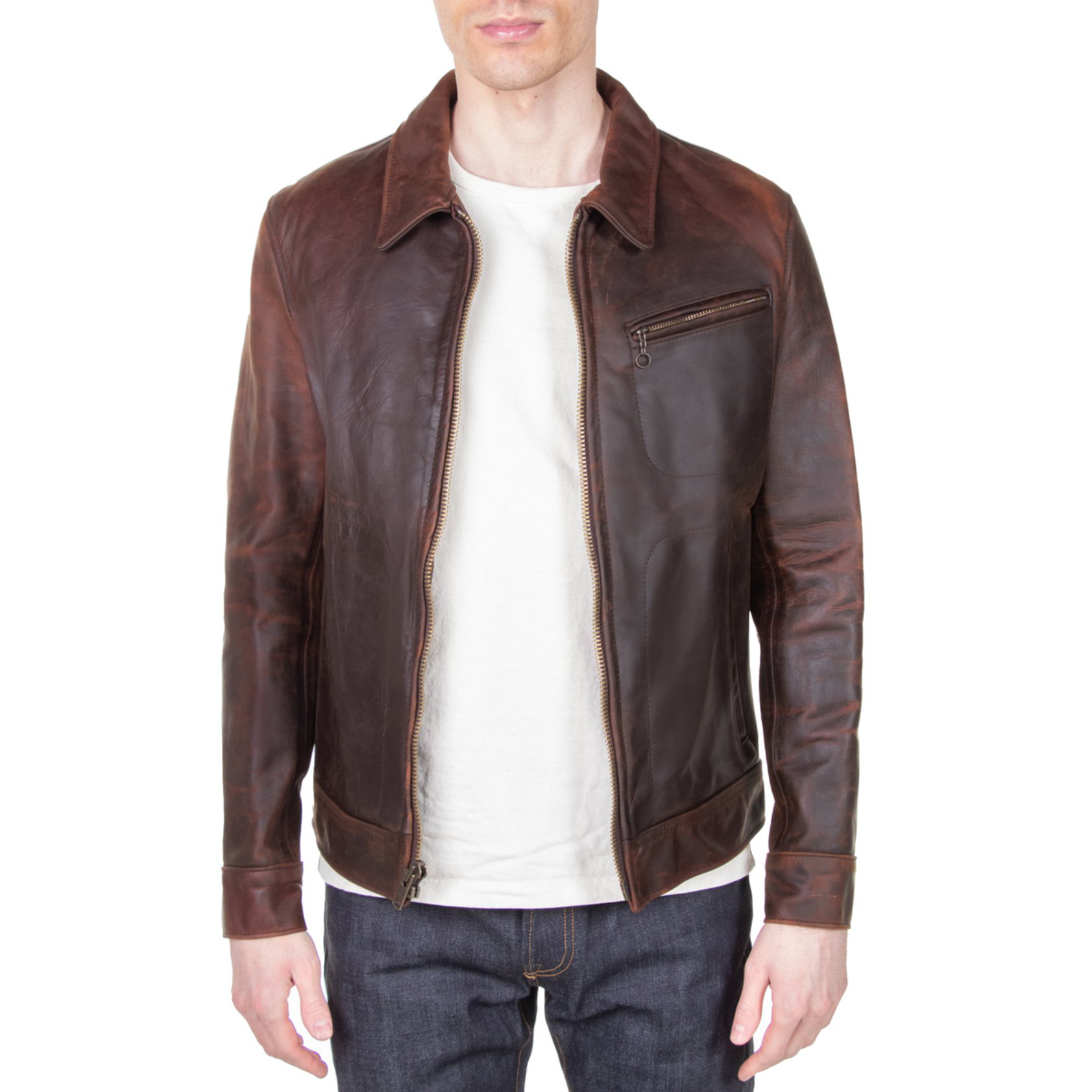 Lightweight Unlined Cowhide Trucker Jacket