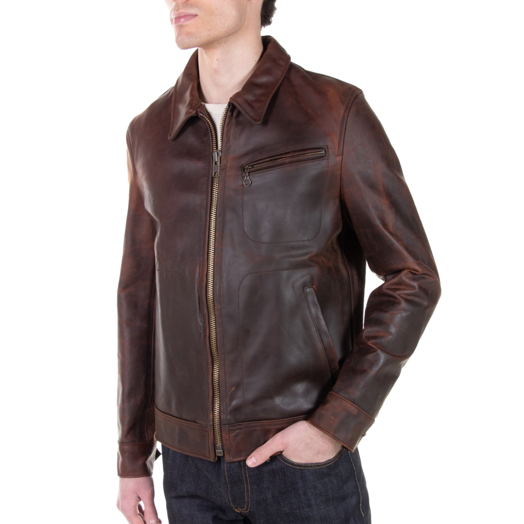 Lightweight Unlined Cowhide Trucker Jacket