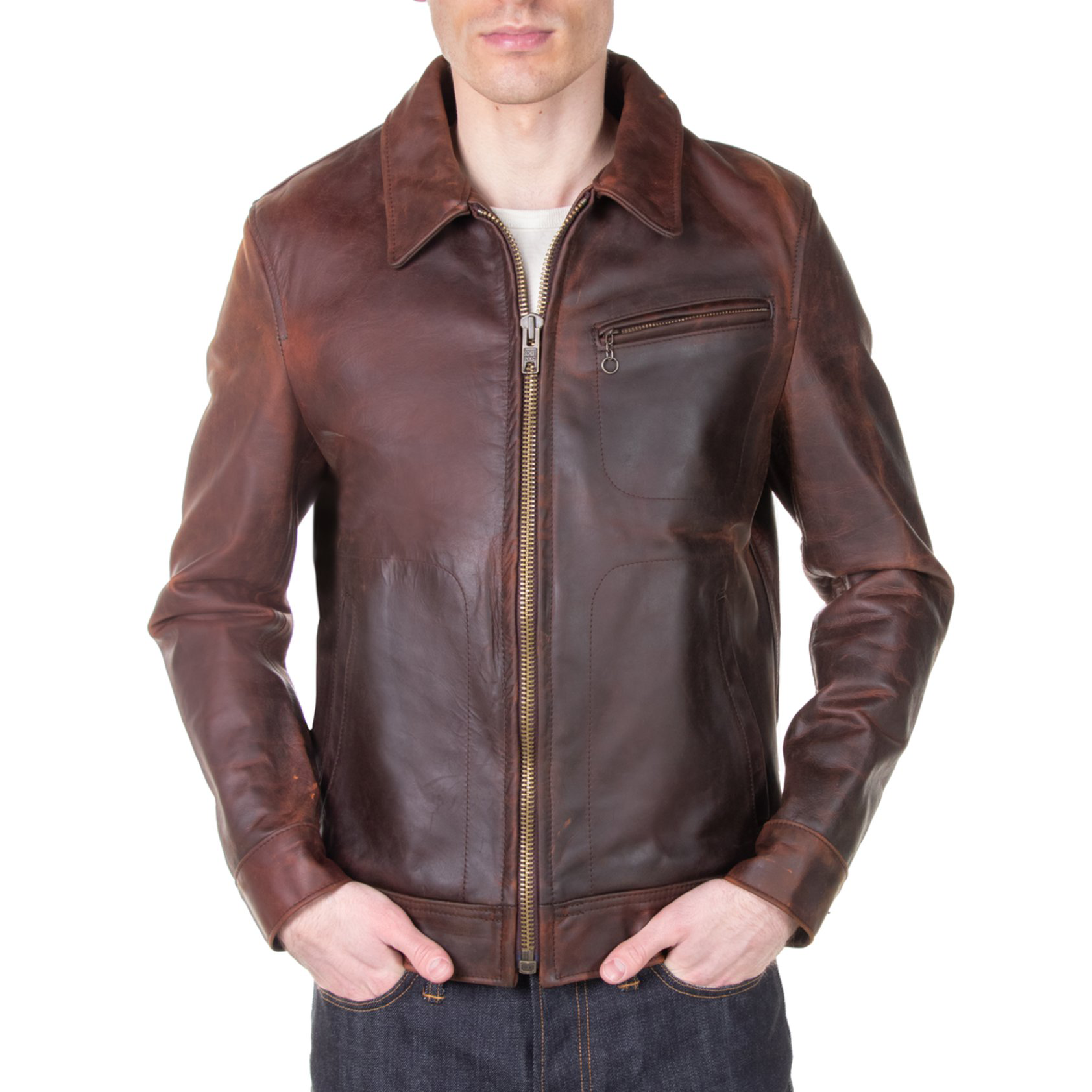 Lightweight Unlined Cowhide Trucker Jacket