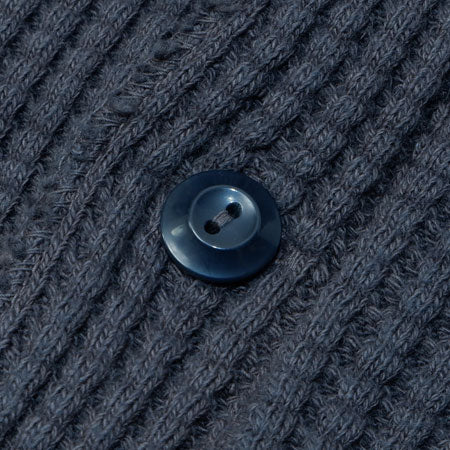 BIG WAFFLE Henley Neck T-shirt - Steel Gray