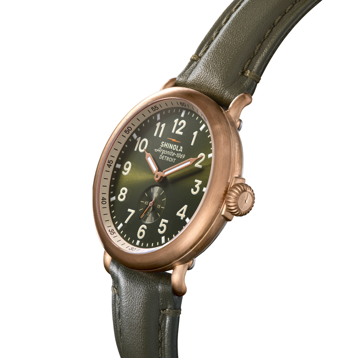 Shinola Bronze Runwell Dark Olive-43mm