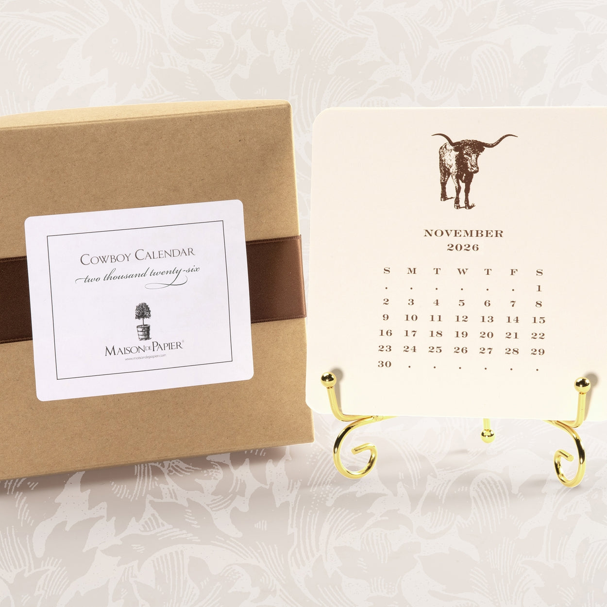 2026 Cowboy Calendar with Easel
