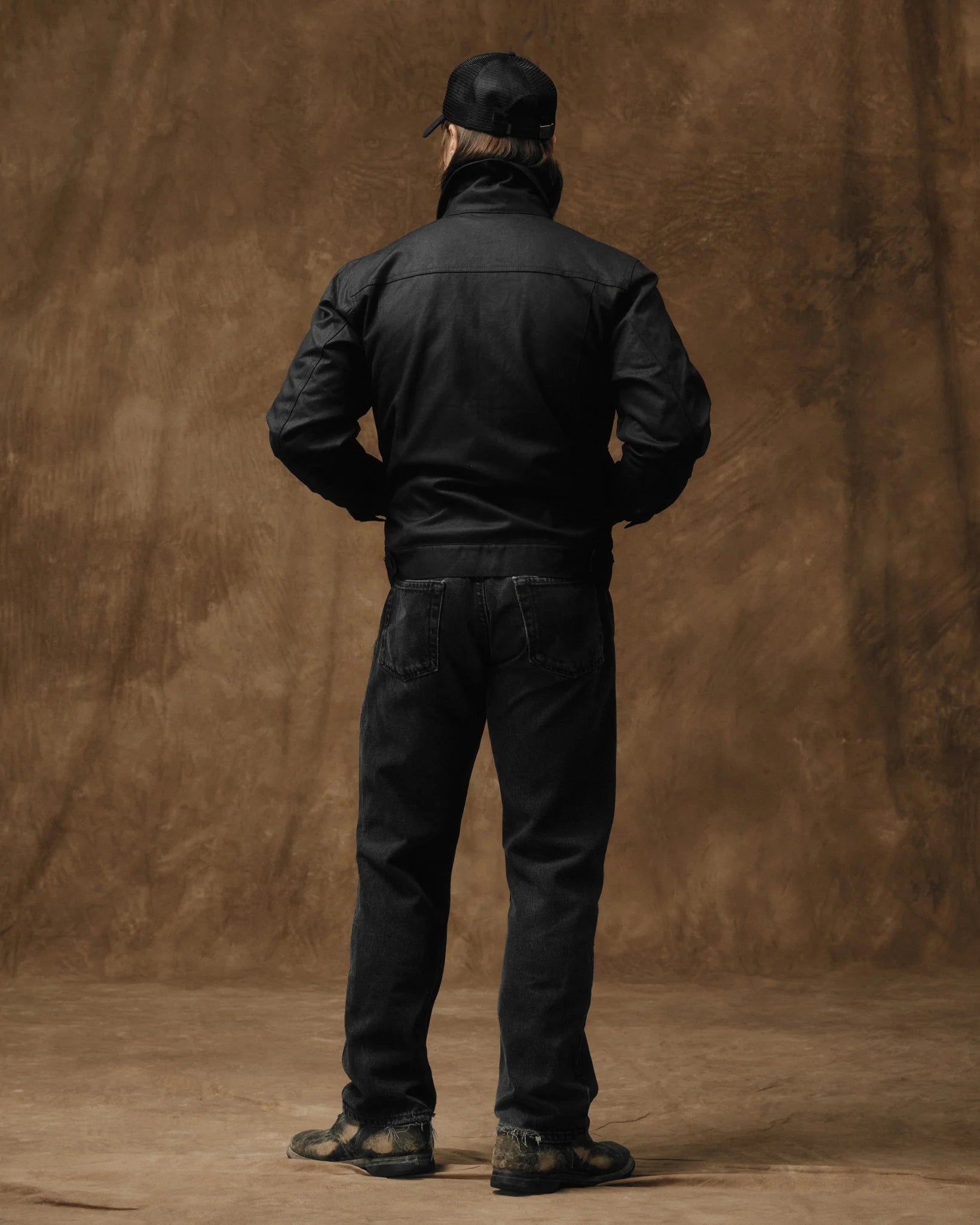 TIN CLOTH SHORT LINED CRUISER JACKET - BLACK