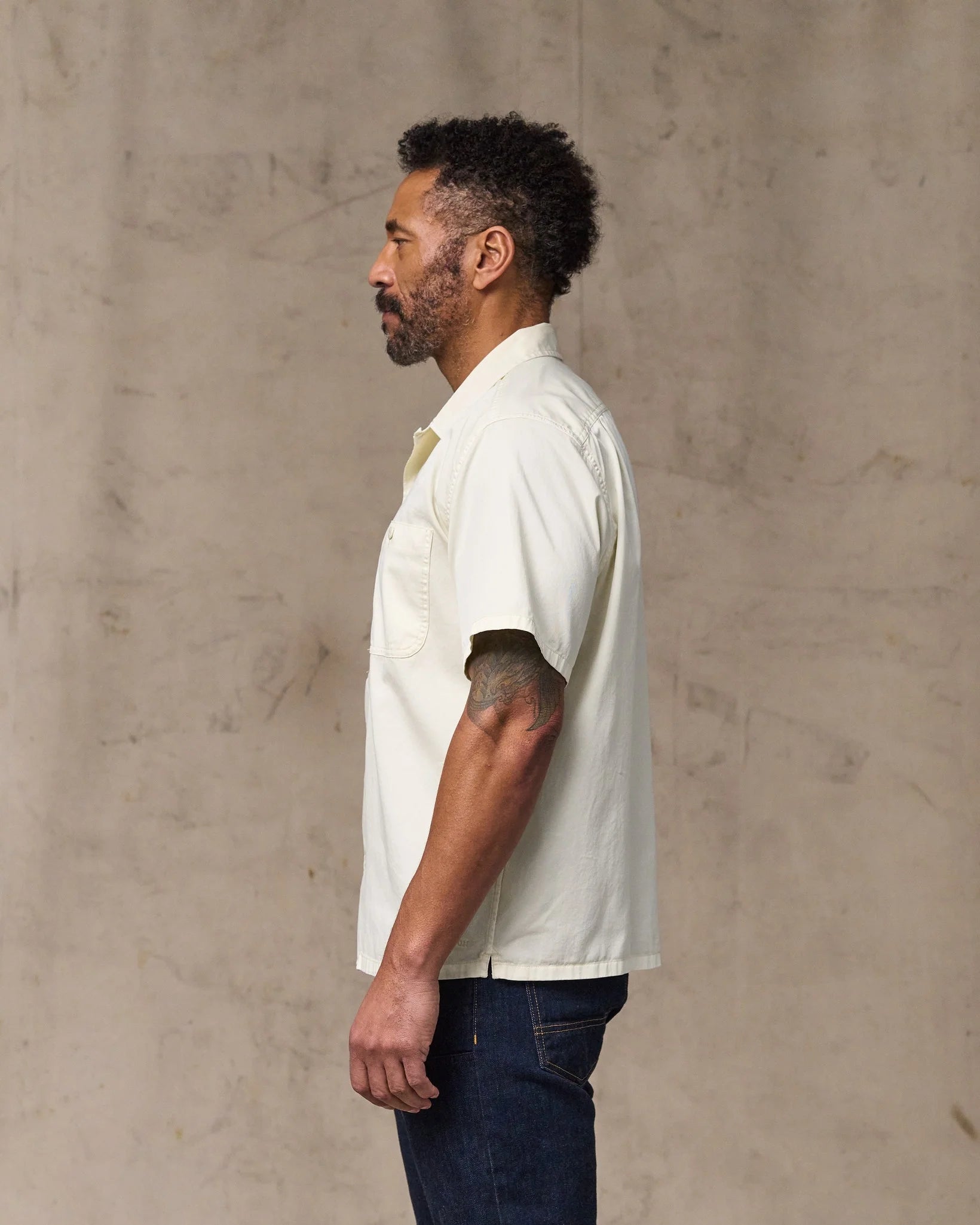 Short Sleeve 4.5-oz. Twill Shirt - Ivory