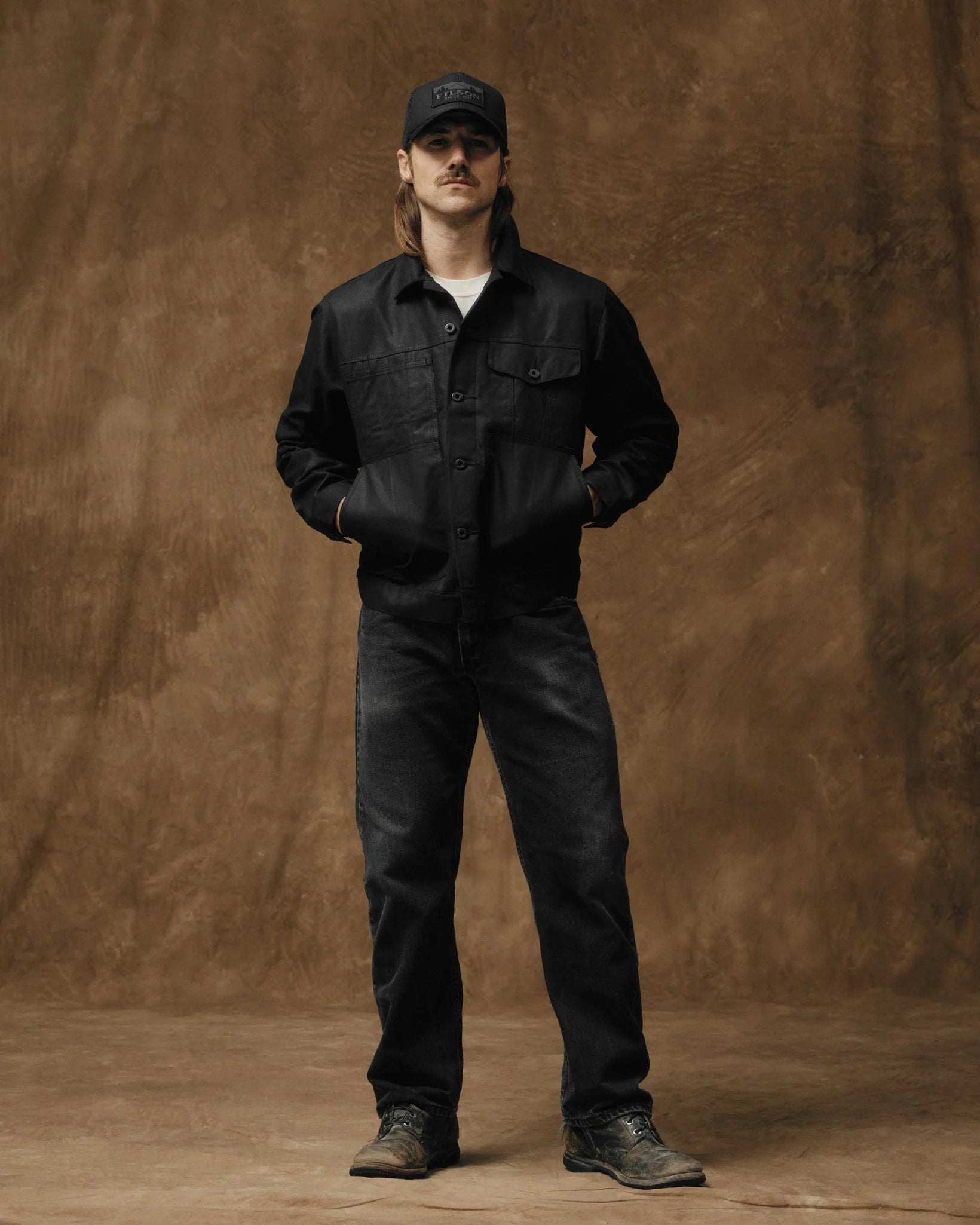 TIN CLOTH SHORT LINED CRUISER JACKET - BLACK