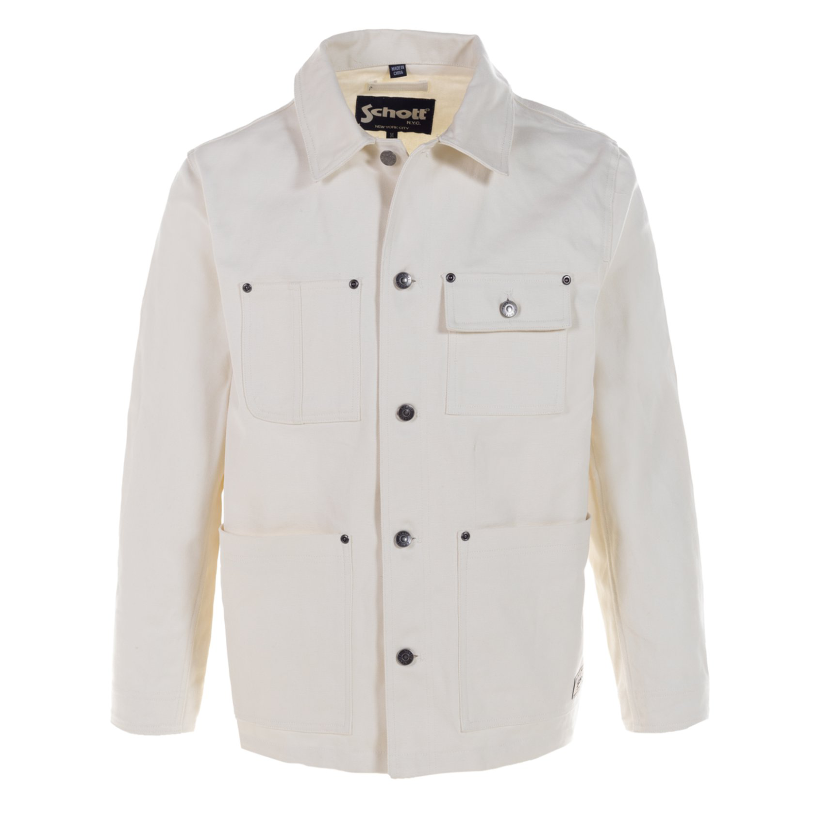 Cotton Canvas Chore Jacket - White