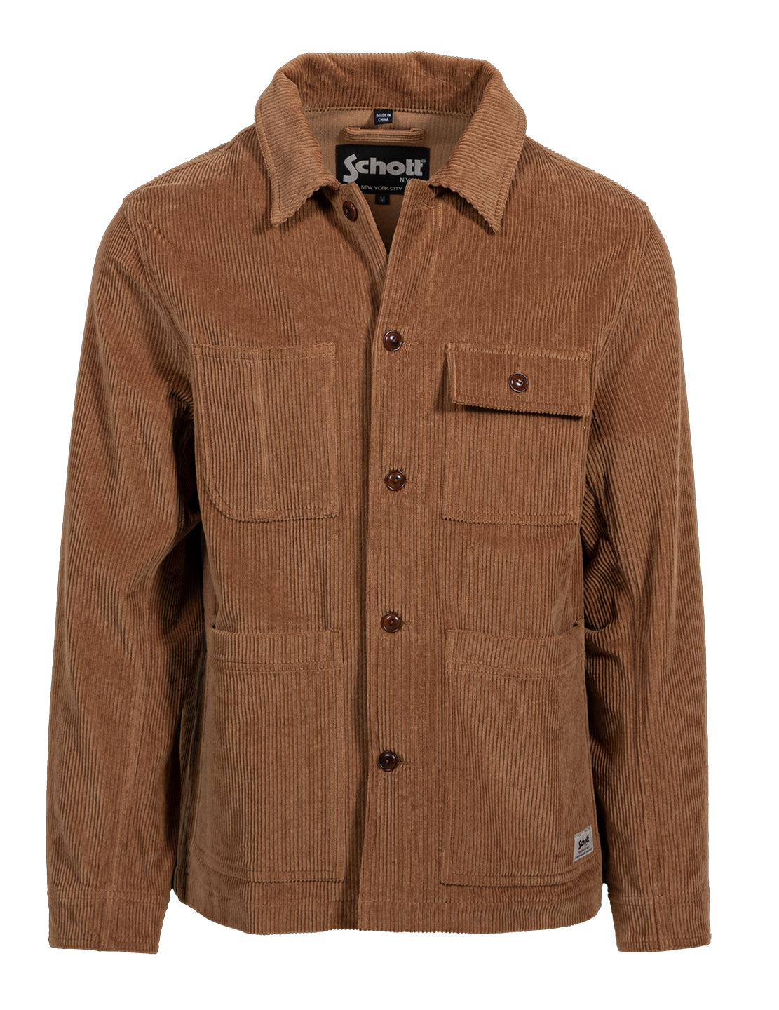 Schott 30" 7 Wale Corduroy Chore Jacket - Tobacco