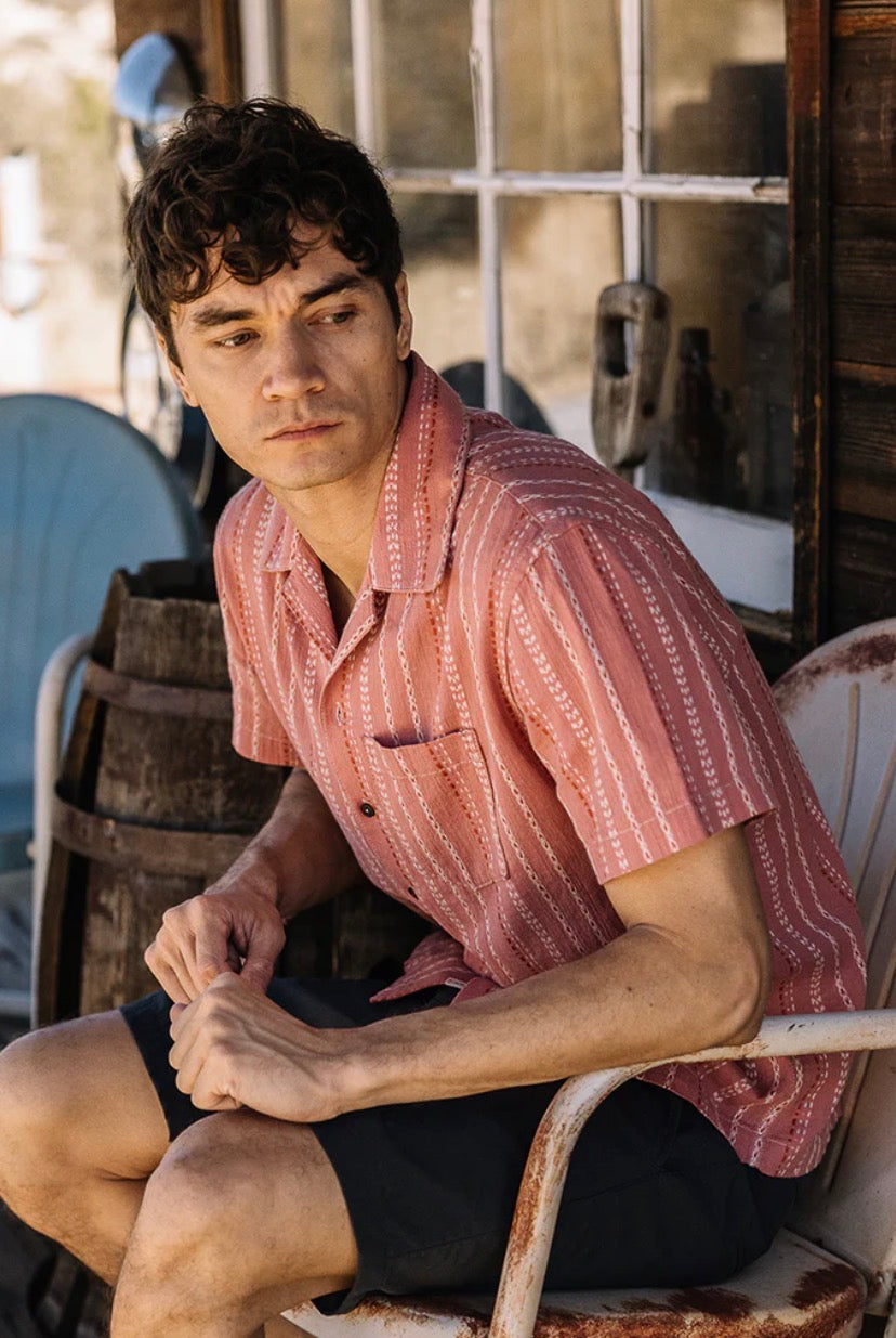 The Wrench Gauze Dobby Stripe Shirt - Salmon