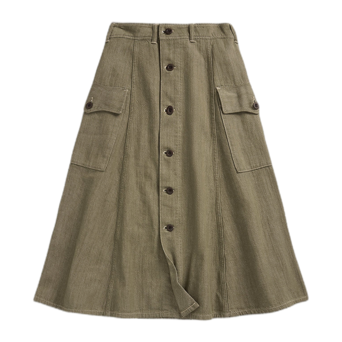 RRL Olive Slub Denim Skirt