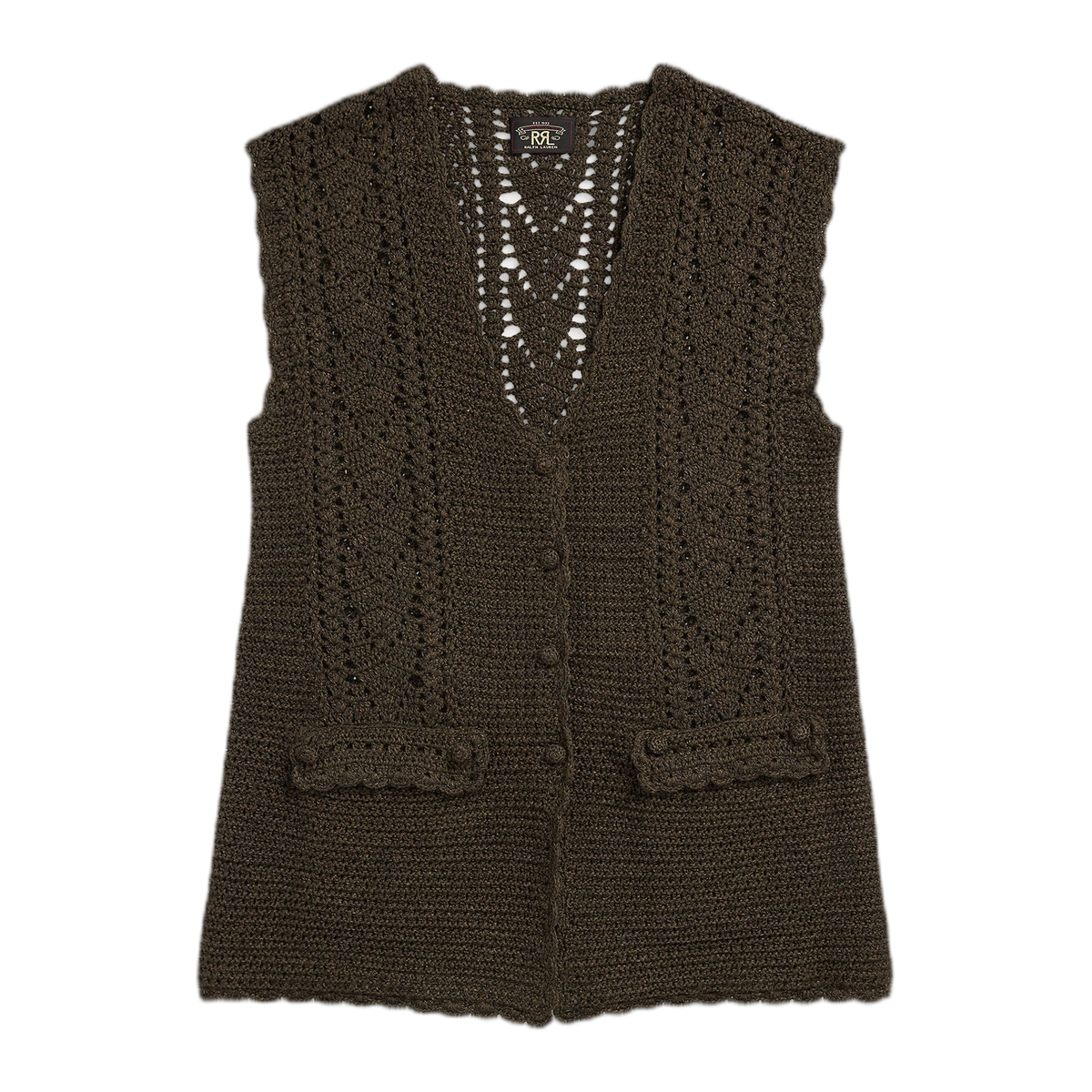 RRL Crochet-Paneled Knit Cotton Vest