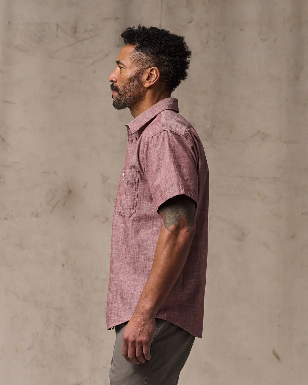 Short Sleeve Chambray Shirt - Sable