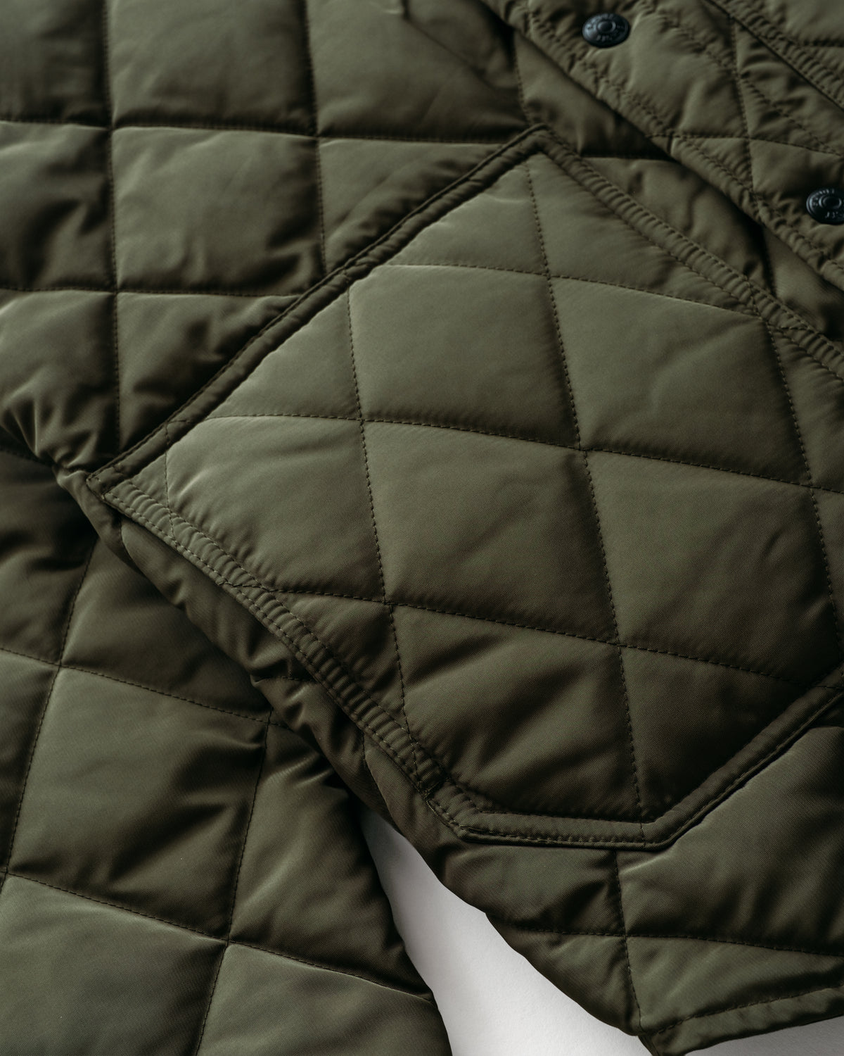 9122D Down Filled Quilted Shirt Jacket-Olive