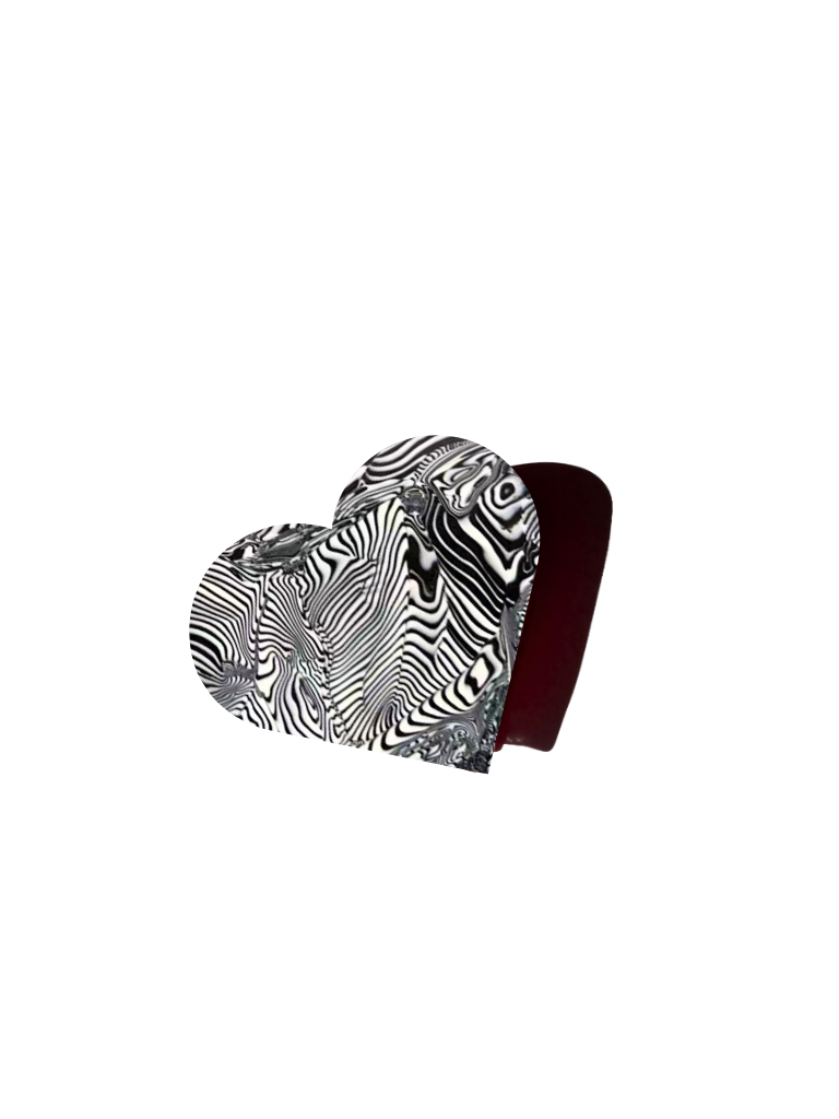 Animal Print Heart Acetate Claw Hair Clip | Eco-Friendly Zebra