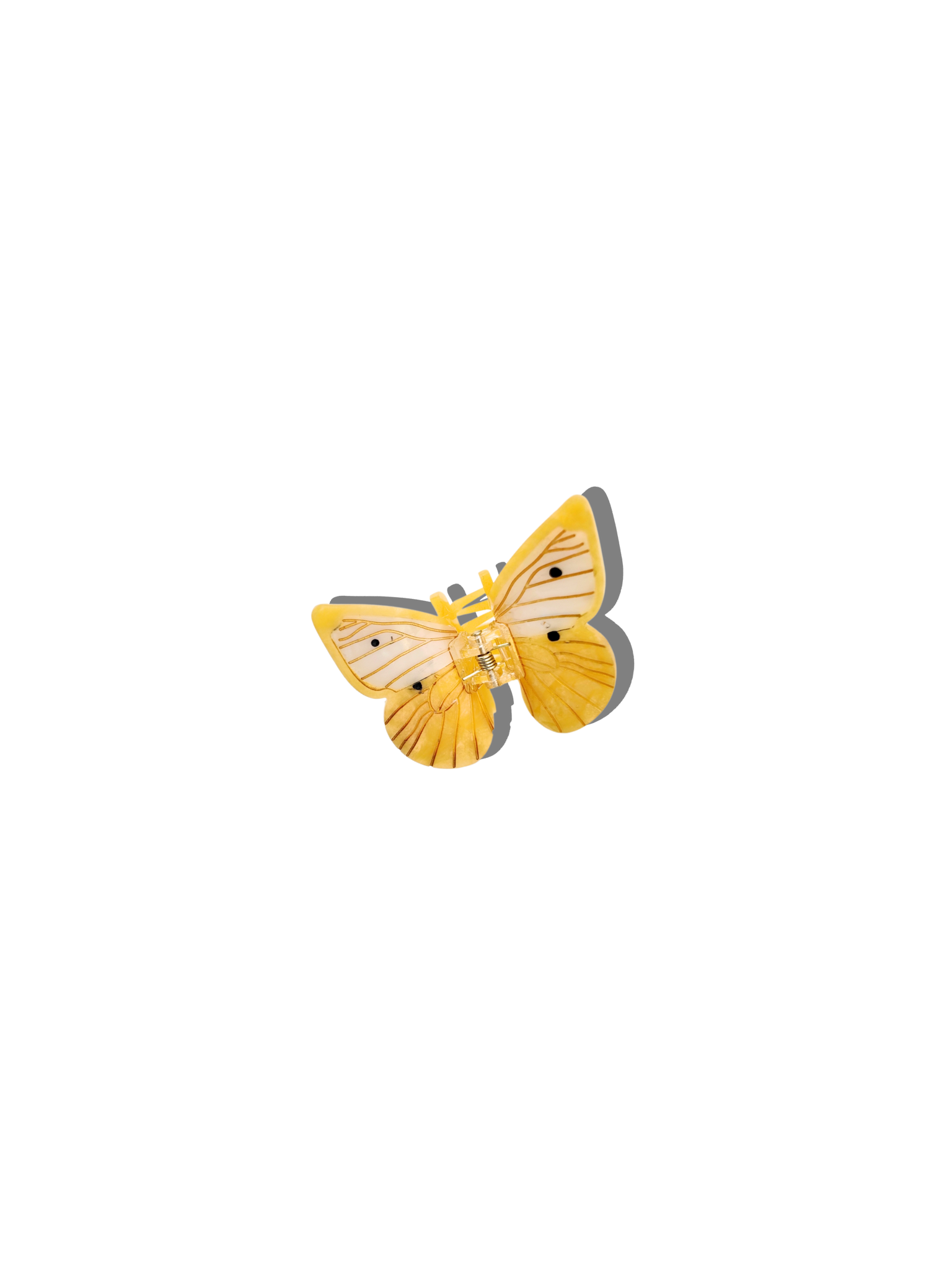 Hand-Painted Cabbage Butterfly Claw Hair Clip | Eco-Friendly Yellow/White
