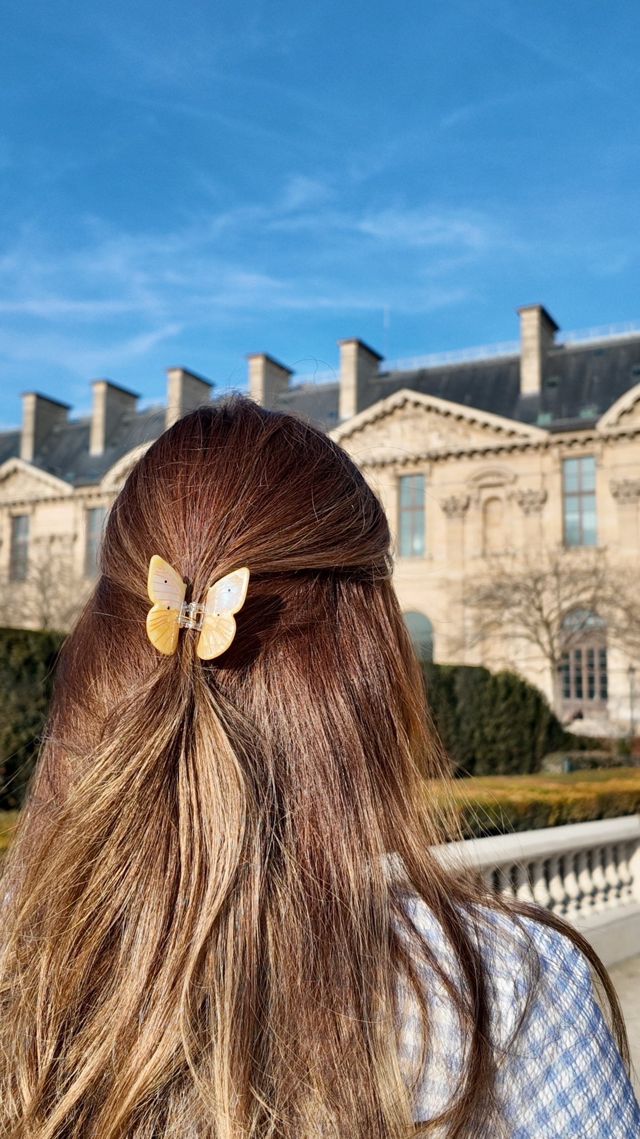 Hand-Painted Cabbage Butterfly Claw Hair Clip | Eco-Friendly Yellow/White