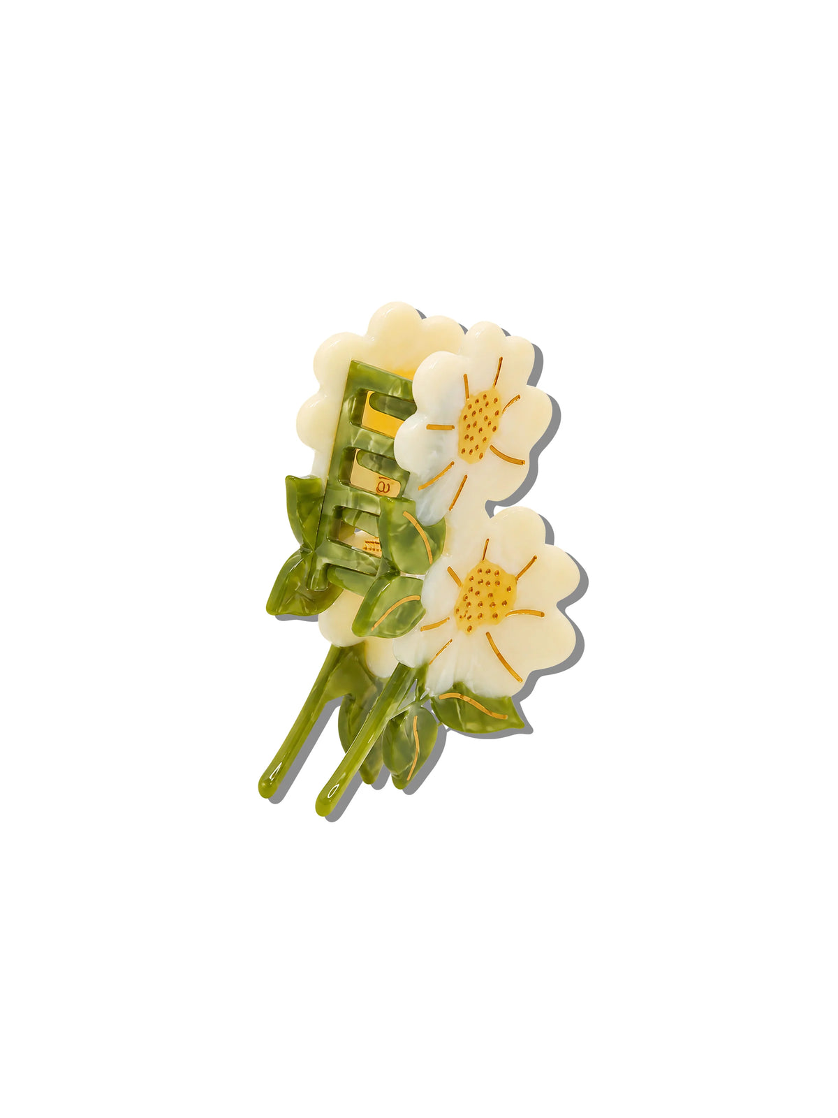 Hand-painted Vintage Daisy Stem Claw Hair Clip | Eco-Friendly