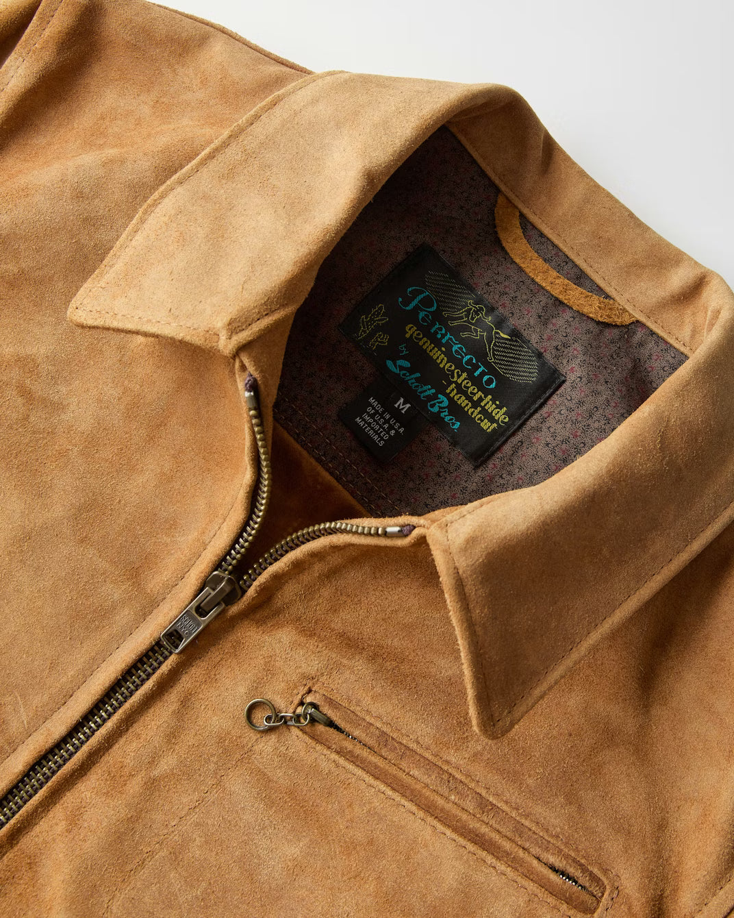 Schott 370 "Duke" Suede Unlined Rough Out Cowhide Jacket