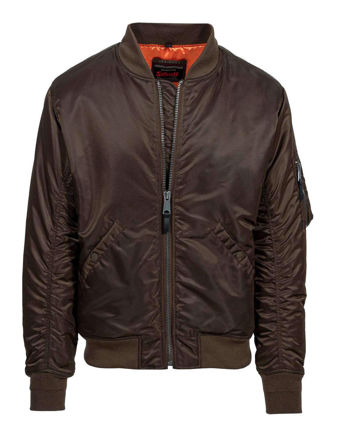 Men's Nylon Flight Jacket - Brown