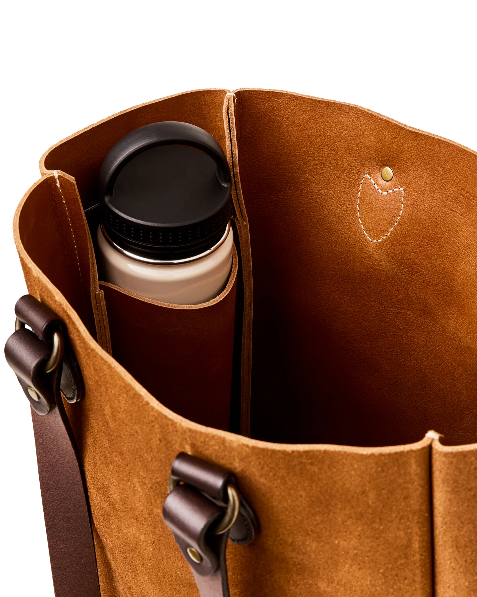 Suede Leather Open Tote Bag